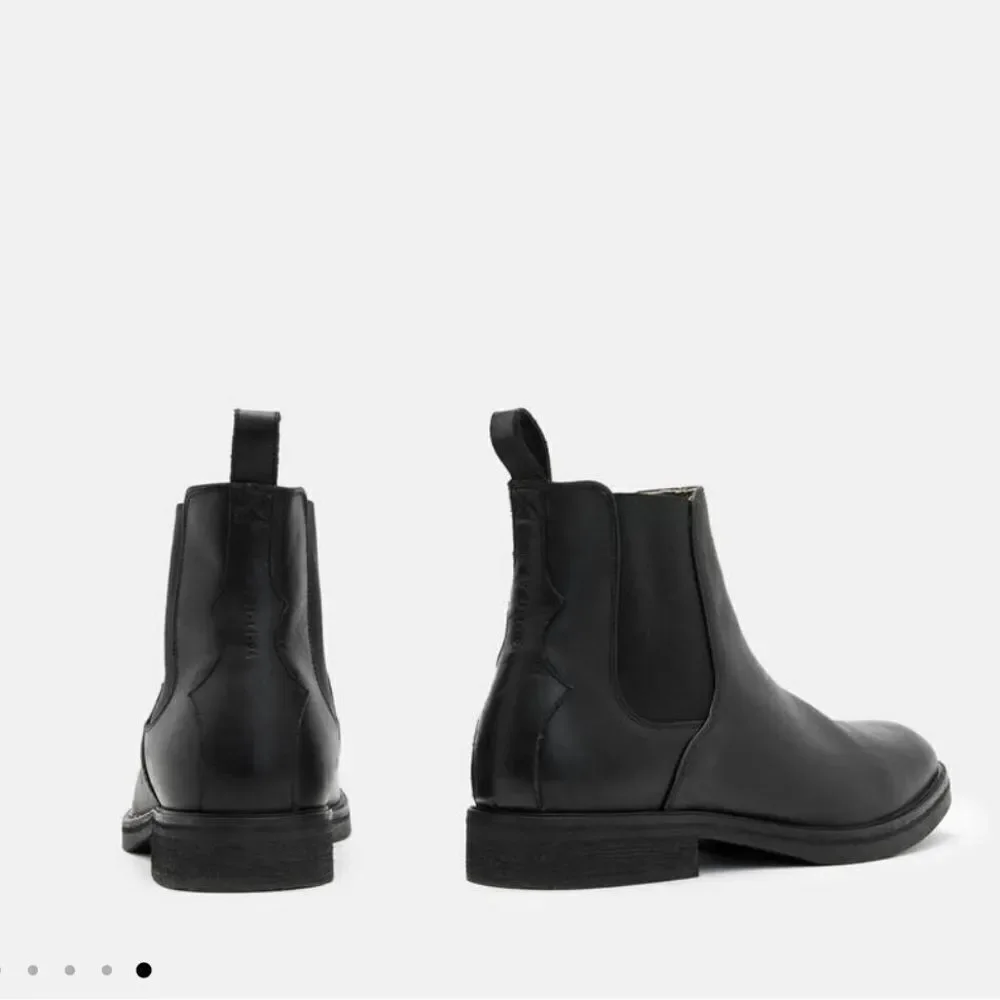 All Saints Creed Leather Chelsea Boots Black Leather EU 44 US 11